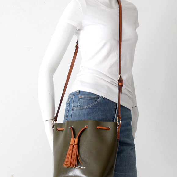 Dooney & Bourke Serena Drawstring Crossbody – Green Embossed Leather - Picture 14 of 16